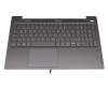 Tastatur inkl. Topcase DE (deutsch) grau/grau mit Backlight original für Lenovo IdeaPad 5-15ARE05 (81YQ)