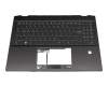 Tastatur inkl. Topcase DE (deutsch) schwarz/schwarz mit Backlight original für MSI Summit E16 Flip A12UCT/A12UDT