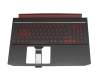 Tastatur inkl. Topcase DE (deutsch) schwarz/schwarz/rot mit Backlight original für Acer Nitro 5 (AN515-43)