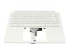 6B.C5SN7.011 Original Acer Tastatur inkl. Topcase DE (deutsch) weiß/weiß mit Backlight (ohne Stiftfach)