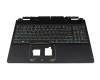 Tastatur inkl. Topcase US (englisch) schwarz/weiß/schwarz mit Backlight original für Acer Predator Helios 300 (PH315-55)