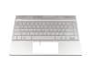 442.0EF0A.0001 Original HP Tastatur inkl. Topcase DE (deutsch) silber/silber mit Backlight