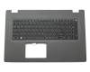 55105548K201 Original Acer Tastatur inkl. Topcase DE (deutsch) schwarz/grau