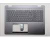 Lenovo 5CB1R68005 C-Cover with keyboard, Norwegian, Luna Grey, Puresight Logo, FingerPrint, UK