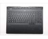 Lenovo 5CB1S31109 C-Cover with keyboard, US English Euro, Eclipse Black, White Backlight, US