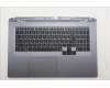 Lenovo 5CB1S90380 C-Cover with keyboard, US English Euro, Luna Grey, White Backlight