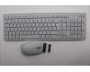 Lenovo 5KM0U88030 AI Keyboard_Mouse, 2.4G, Arabic, Cloud Grey, Darker Wheel