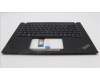 Lenovo 5M11L59483 C-Cover with keyboard, German, Black, Backlight, WWAN, UK