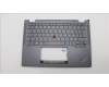 Lenovo 5M11L64326 C-Cover with keyboard, French, Grey, Backlight, US