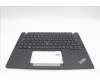 Lenovo 5M11L85934 C-Cover with keyboard, German, Black, Backlight, UK