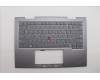 Lenovo 5M11P35033 C-Cover with keyboard, Arabic, Luna Grey, Fingerprint, WWAN, US