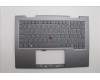 Lenovo 5M11P35092 C-Cover with keyboard, Norwegian, Luna Grey, Fingerprint, WWAN, UK