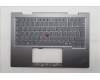 Lenovo 5M11R91479 C-Cover with keyboard, Belgian, Grey, Backlight, FingerPrint Reader, WWAN, UK