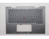 Lenovo 5M11R91483 C-Cover with keyboard, Bulgarian, Grey, Backlight, FingerPrint Reader, WWAN, UK
