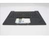 Lenovo 5M11S16345 C-Cover with keyboard, French, Black, Backlight, WWAN, US