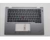 Lenovo 5M11S30277 C-Cover with keyboard, German, Luna Grey, Non-Backlight, No World Face Camera, Heat Staking, UK