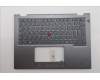 Lenovo 5M11S30476 C-Cover with keyboard, Belgian, Luna Grey, Backlight, World Face Camera, Heat Staking, UK