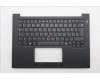 Lenovo 5M11T54259 C-Cover with keyboard, German, Black, Backlight, UK