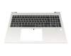 6051B1653001 Original HP Tastatur inkl. Topcase DE (deutsch) schwarz/silber mit Backlight