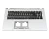 6B.K9ZN2.014 Original Acer Tastatur inkl. Topcase DE (deutsch) schwarz/silber