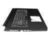 6B.QCUN2.014 Original Acer Tastatur inkl. Topcase DE (deutsch) schwarz/schwarz mit Backlight