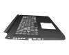 6B.QCUN2.015 Original Acer Tastatur inkl. Topcase CH (schweiz) schwarz/weiß/schwarz mit Backlight