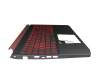6BQ5XN2012 Original Acer Tastatur inkl. Topcase DE (deutsch) schwarz/schwarz/rot mit Backlight