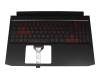 6BQAMN2014 Original Acer Tastatur inkl. Topcase DE (deutsch) schwarz/rot/schwarz mit Backlight