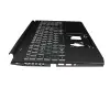 6BQAUN2014 Original Acer Tastatur inkl. Topcase DE (deutsch) schwarz/schwarz mit Backlight (Anschlusskabel 16mm)