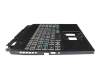 6BQGPN2001 Original Acer Tastatur inkl. Topcase US (englisch) schwarz/weiß/schwarz mit Backlight