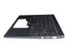 9Z.NJ2BN.T0G Original Darfon Tastatur inkl. Topcase DE (deutsch) grau/grau mit Backlight