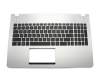 Asus N56VJ Original Tastatur inkl. Topcase US (englisch) schwarz/silber mit Backlight