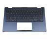 Asus Q326FA Original Tastatur inkl. Topcase DE (deutsch) schwarz/blau mit Backlight