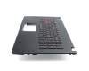Asus ROG Strix GL753VE Original Tastatur inkl. Topcase DE (deutsch) schwarz/schwarz mit Backlight Rot