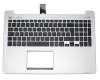 Asus VivoBook S551LB Original Tastatur inkl. Topcase FR (französisch) schwarz/silber