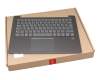 ET171000100 Original Lenovo Tastatur inkl. Topcase DE (deutsch) grau/grau mit Backlight (fingerprint)