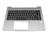HB2321 Original HP Tastatur inkl. Topcase DE (deutsch) schwarz/silber mit Backlight (Heatshield)
