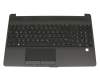 HP 15-dw1000 Original Tastatur inkl. Topcase DE (deutsch) schwarz/schwarz (Fingerprint)