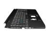 LG05P_P10B3L Original Acer Tastatur inkl. Topcase DE (deutsch) schwarz/schwarz mit Backlight (Anschlusskabel 16mm)
