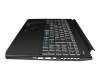 LG05P_P10B3L Original Acer Tastatur inkl. Topcase DE (deutsch) schwarz/weiß/schwarz mit Backlight (Anschlusskabel 16mm)