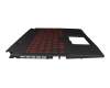 MSI GF66 11UE (MS-1581) Original Tastatur inkl. Topcase DE (deutsch) schwarz/rot/schwarz mit Backlight