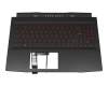 MSI GF66 Katana 11UC/11UD/11SC (MS-1582) Original Tastatur inkl. Topcase DE (deutsch) schwarz/rot/schwarz mit Backlight