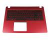 PK132CE1A11 Original Chicony Tastatur inkl. Topcase DE (deutsch) schwarz/rot mit Backlight