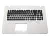 Tastatur (DE) schwarz/weiß - ohne Touchpad für Asus F751LD