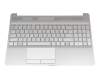 Tastatur inkl. Topcase DE (deutsch) silber/silber original für HP 15-dw1000