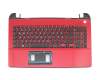 Toshiba Satellite L50-B-16X Original Tastatur inkl. Topcase DE (deutsch) schwarz/rot