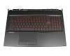 V143422KK1 Original Sunrex Tastatur inkl. Topcase DE (deutsch) schwarz/schwarz mit Backlight Red Backlight
