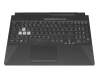 V191346FE2 Original Sunrex Tastatur inkl. Topcase DE (deutsch) schwarz/transparent/schwarz mit Backlight