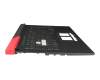 V202826BE1 Original Sunrex Tastatur inkl. Topcase DE (deutsch) schwarz/schwarz/rot mit Backlight RGB 4-ZONE