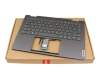 V222320AK3-GR Original Sunrex Tastatur inkl. Topcase DE (deutsch) grau/grau mit Backlight